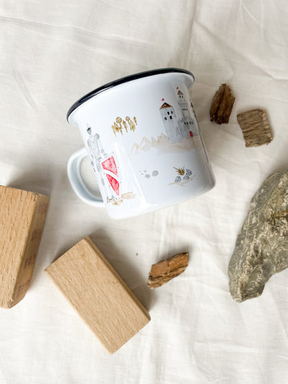 Emaille-Tasse "Ritter"