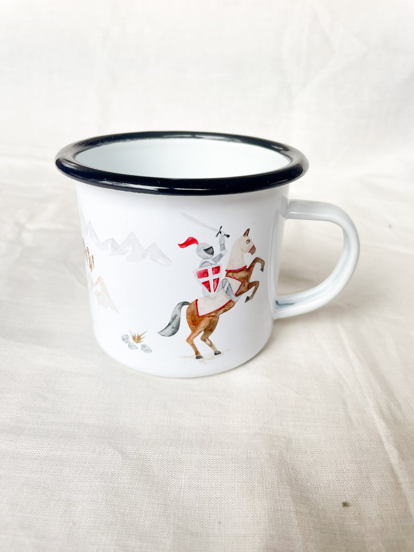 Emaille-Tasse "Ritter"