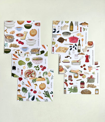 Rezeptordner "Collage" für DIN A5 mit Register und Rezeptbock