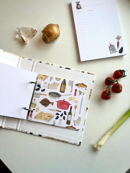 Rezeptordner "Collage" für DIN A5 mit Register und Rezeptbock