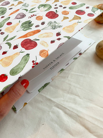 Rezeptordner "Obst & Gemüse" für DIN A5 mit Register und Rezeptbock