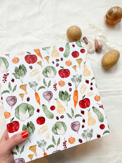 Rezeptordner "Obst & Gemüse" für DIN A5 mit Register und Rezeptbock