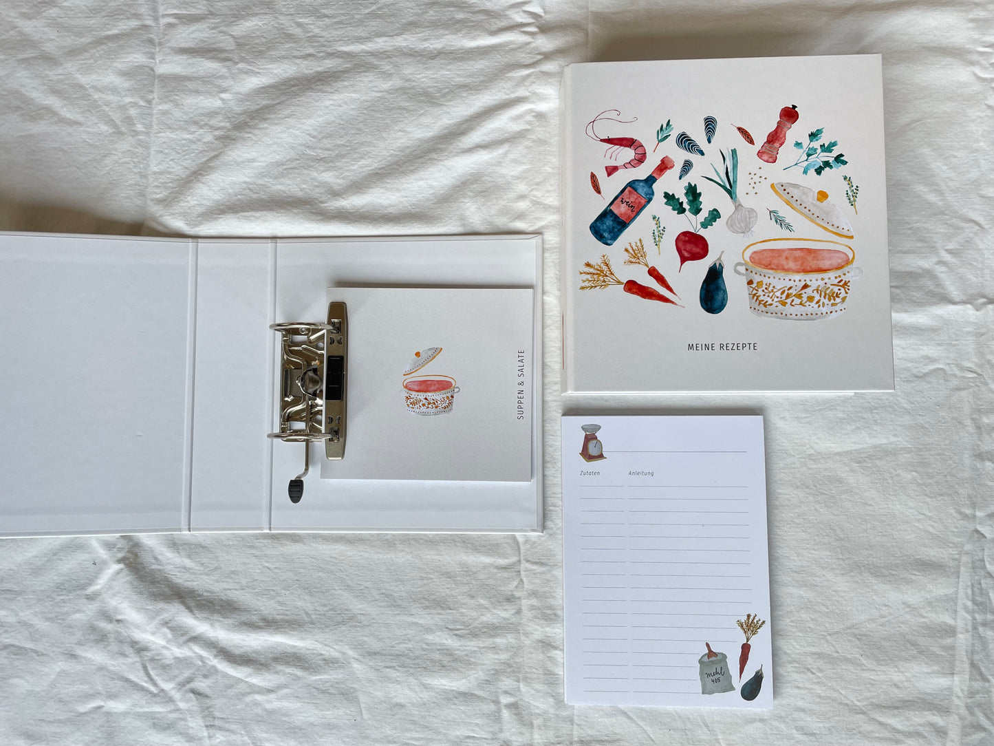 Rezeptordner "Topf" für DIN A5 mit Register und Rezeptbock