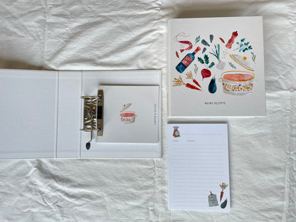 Rezeptordner "Topf" für DIN A5 mit Register und Rezeptbock