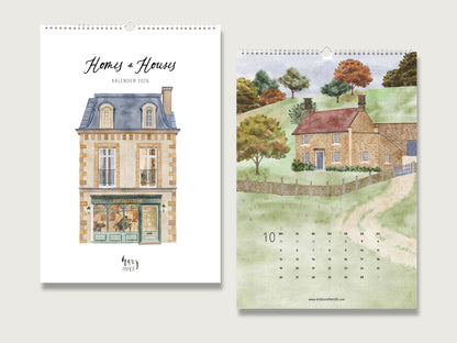 Kalender 2026  "Homes & Houses" in Din A4
