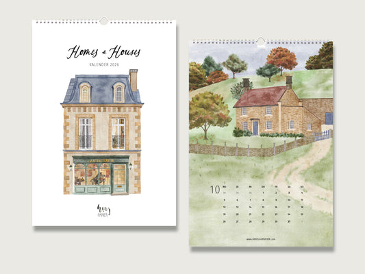 Kalender 2026  "Homes & Houses" in Din A4