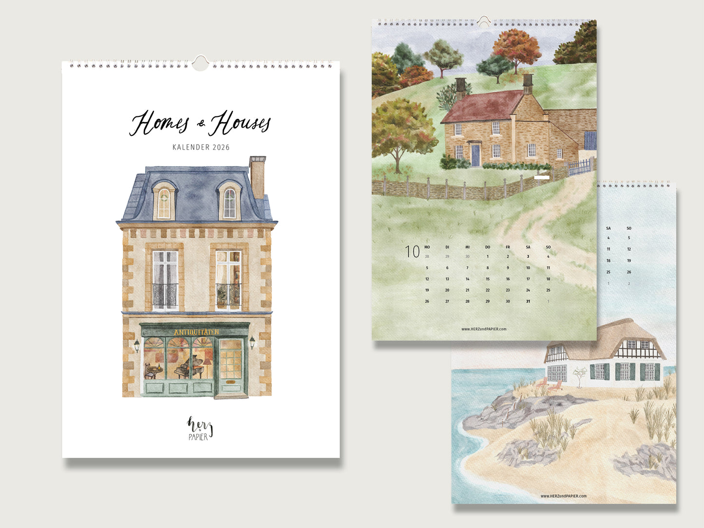 Kalender 2026  "Homes & Houses" in Din A4
