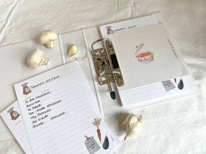 Rezeptordner "Topf" für DIN A5 mit Register und Rezeptbock