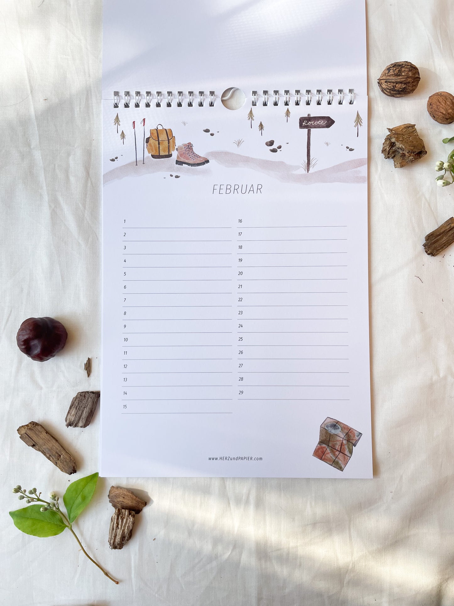 Geburtstagskalender "Natur erleben" in Din A4