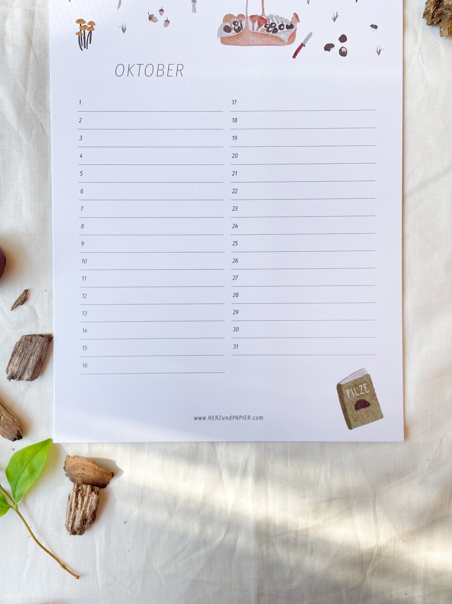 Geburtstagskalender "Natur erleben" in Din A4