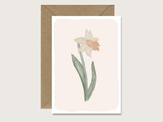 Neutrale Karte "Blume beige"