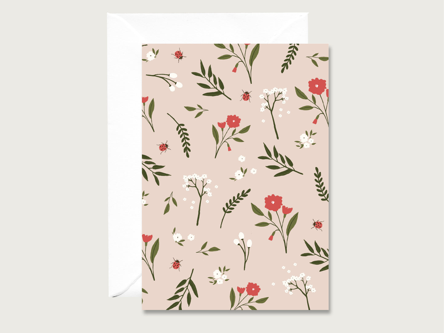 Neutrale Karte "Rosa Blumen"