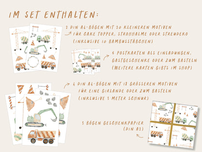 Großes Partyset "Baustelle"