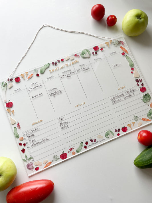 Wochenplan "Obst & Gemüe" (A4 + 3 cm groß)
