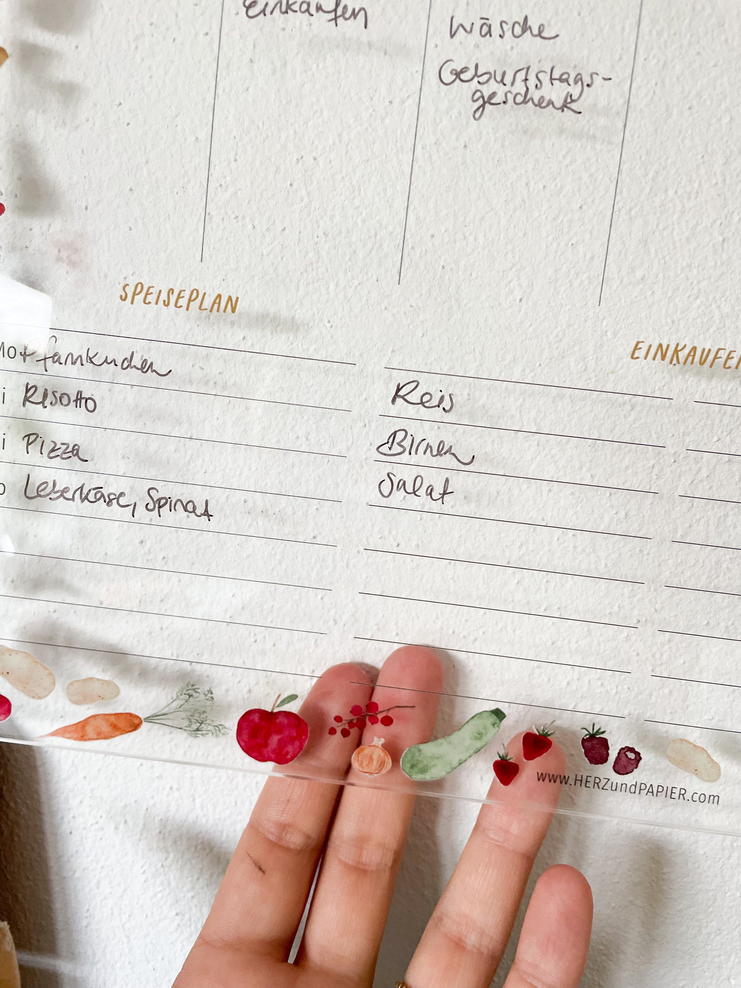 Wochenplan "Obst & Gemüe" (A4 + 3 cm groß)