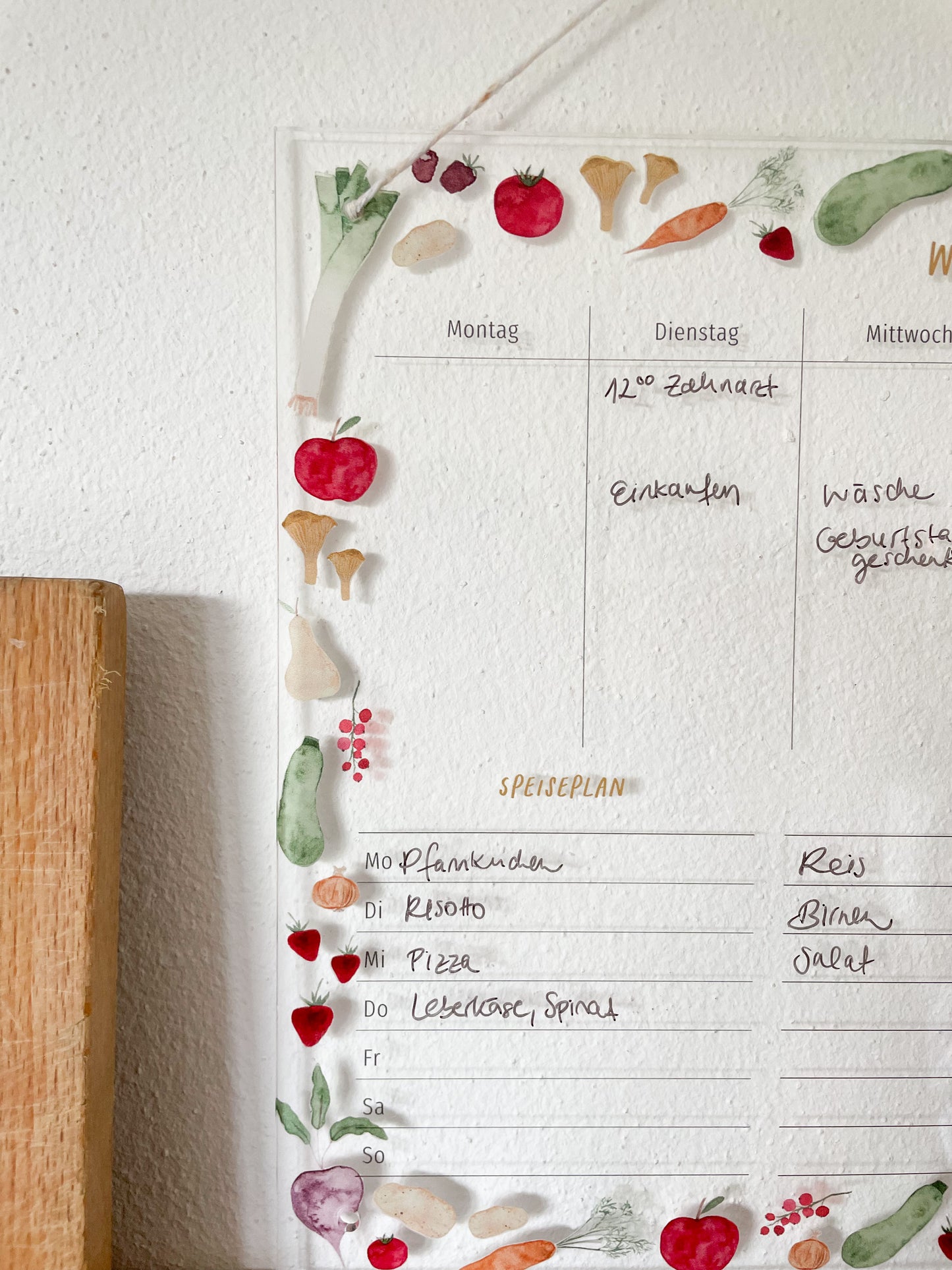 Wochenplan "Obst & Gemüe" (A4 + 3 cm groß)