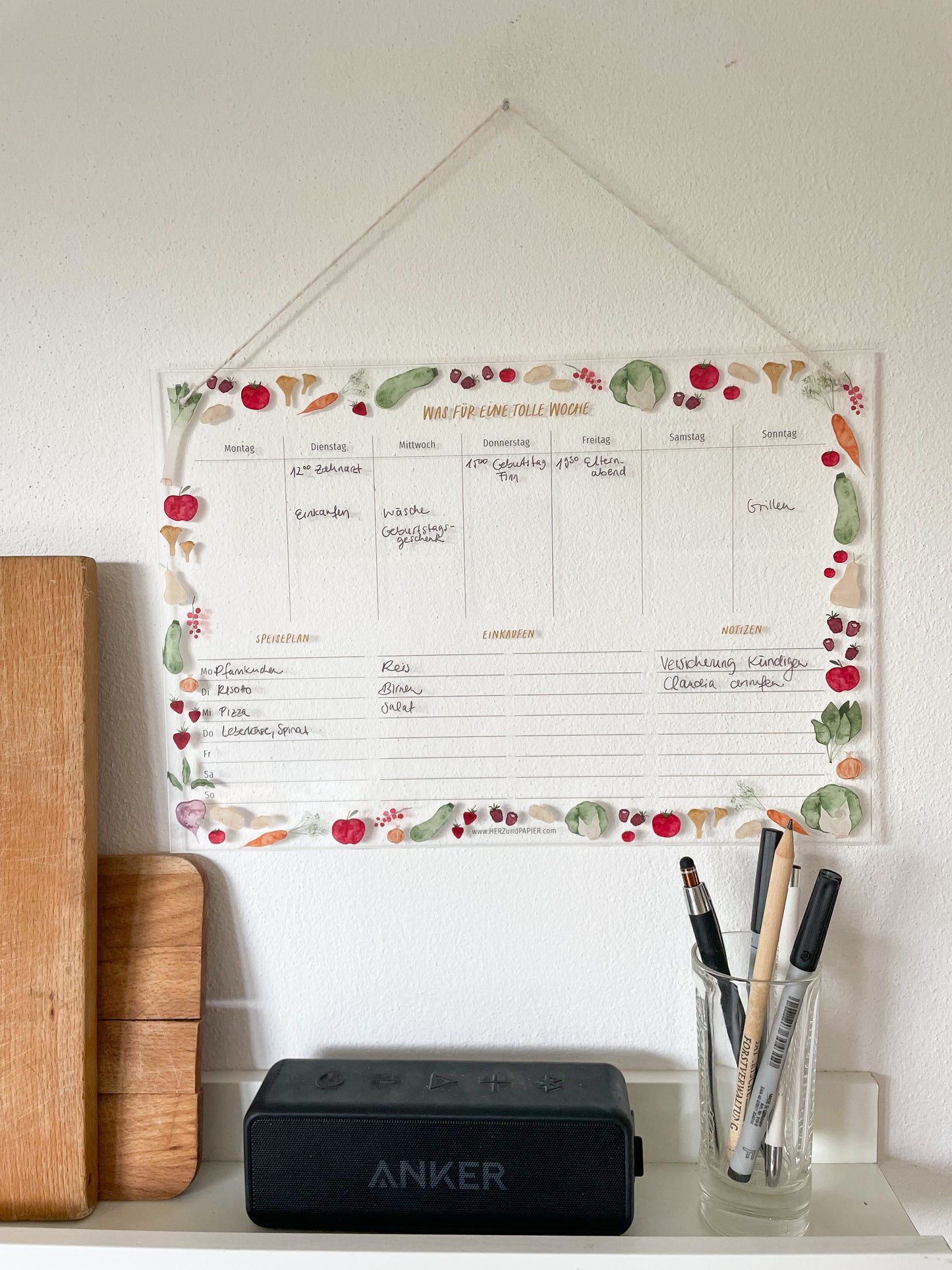 Wochenplan "Obst & Gemüe" (A4 + 3 cm groß)