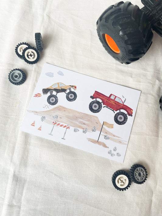 Postkarte "Monster Trucks"