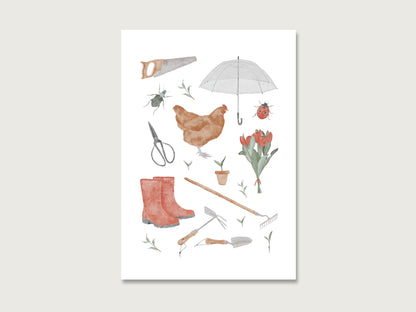 Postkarte "Garten Collage"