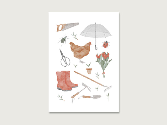 Postkarte "Garten Collage"