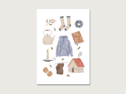 Postkarte "Collage Zuhause"