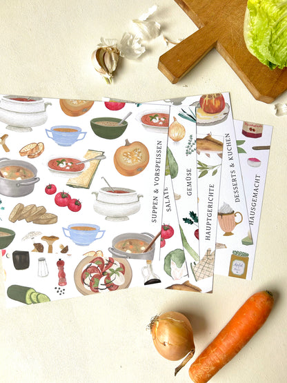 Register für Rezeptordner in A4 "Collage"