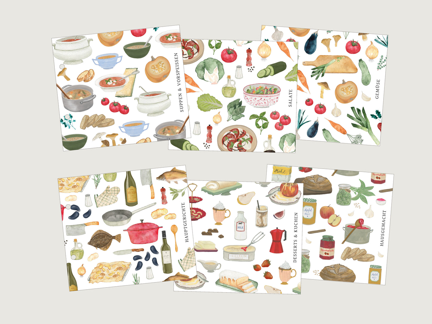 Register für Rezeptordner in A4 "Collage"