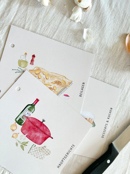 Register für Rezeptordner in A5