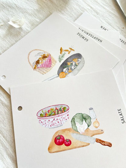 Rezeptordner "Kochen" für DIN A4 mit Register für Lieblingsrezepte