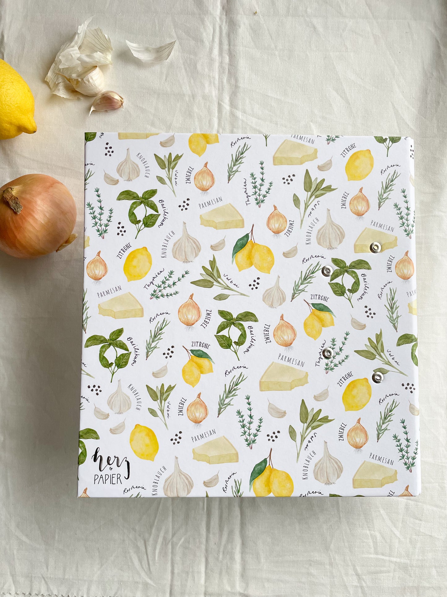 Rezeptordner "Aroma" für DIN A5 mit Register und Rezeptbock