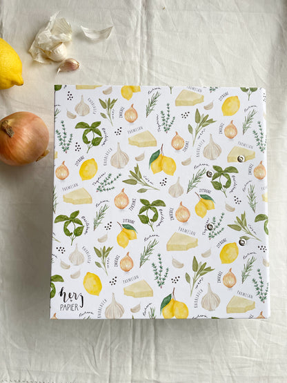 Rezeptordner "Aroma" für DIN A5 mit Register und Rezeptbock