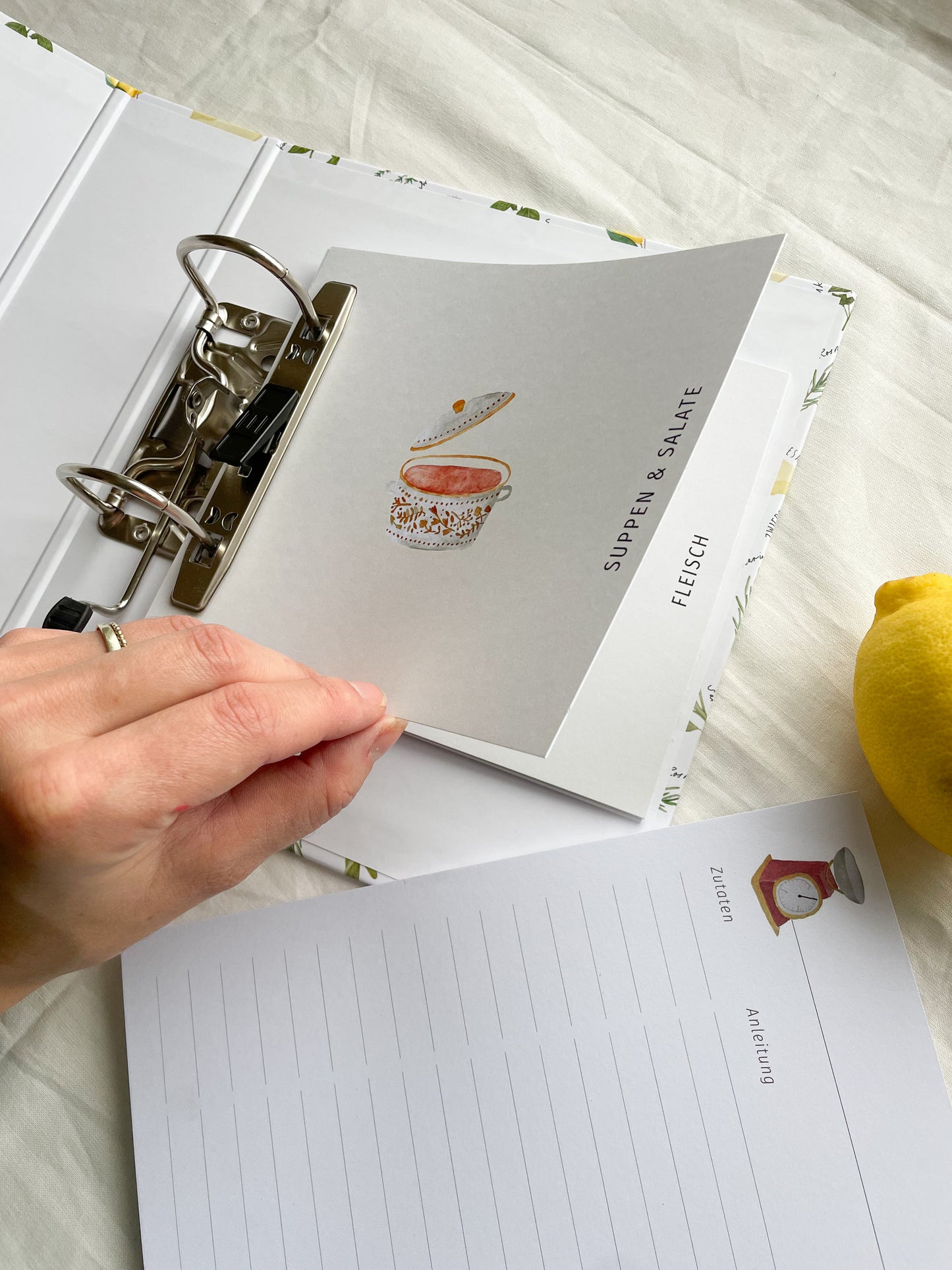 Rezeptordner "Aroma" für DIN A5 mit Register und Rezeptbock