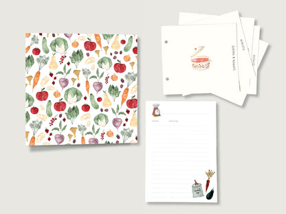 Rezeptordner "Obst & Gemüse" für DIN A5 mit Register und Rezeptbock