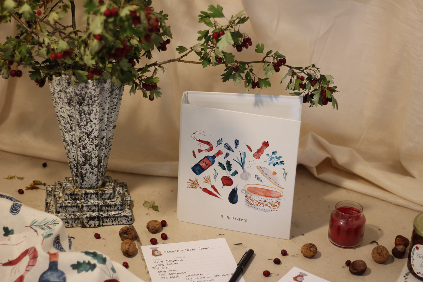 Rezeptordner "Topf" für DIN A5 mit Register und Rezeptbock