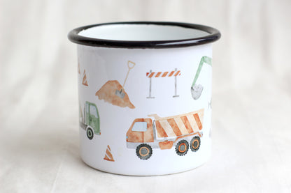 Emaille-Tasse "Baustelle"