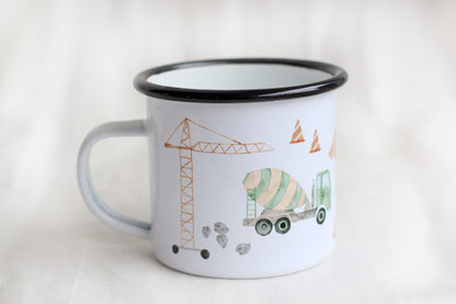 Emaille-Tasse "Baustelle"