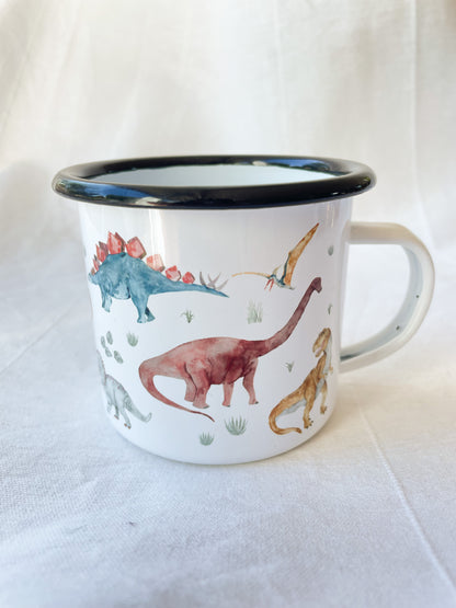 Emaille-Tasse "Dinos"
