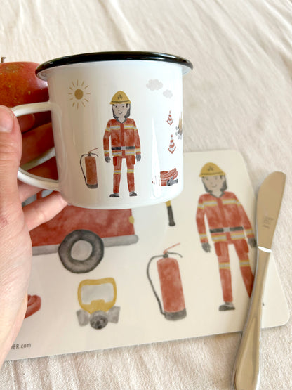 Emaille-Tasse "Feuerwehr"