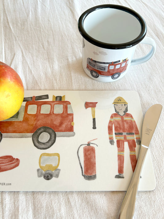 Emaille-Tasse "Feuerwehr"