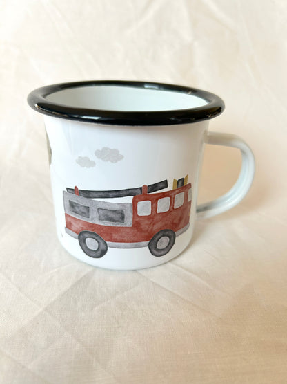 Emaille-Tasse "Feuerwehr"
