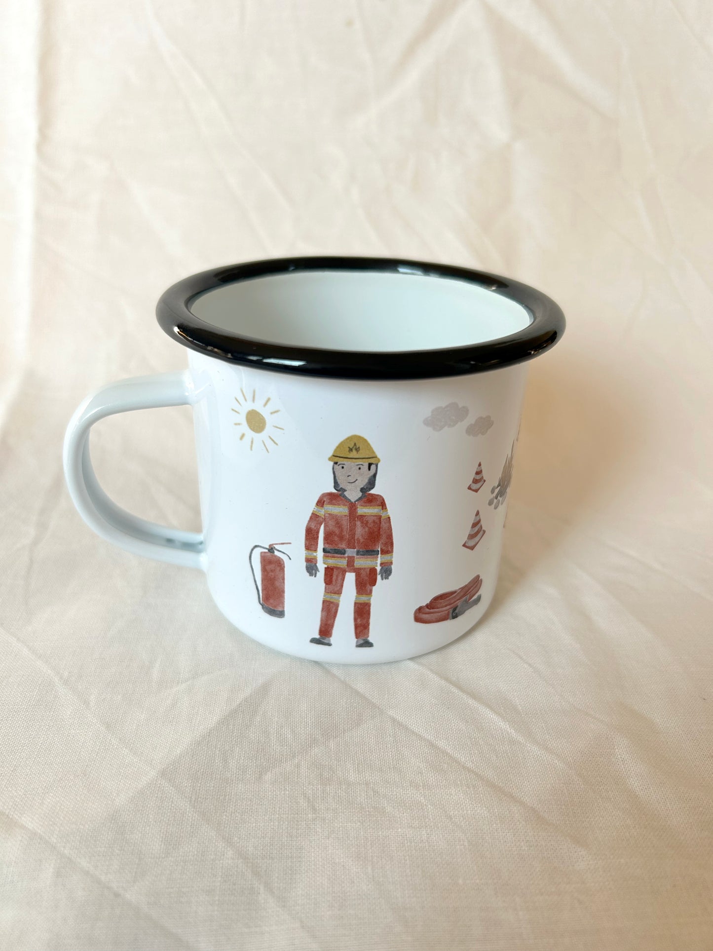 Emaille-Tasse "Feuerwehr"