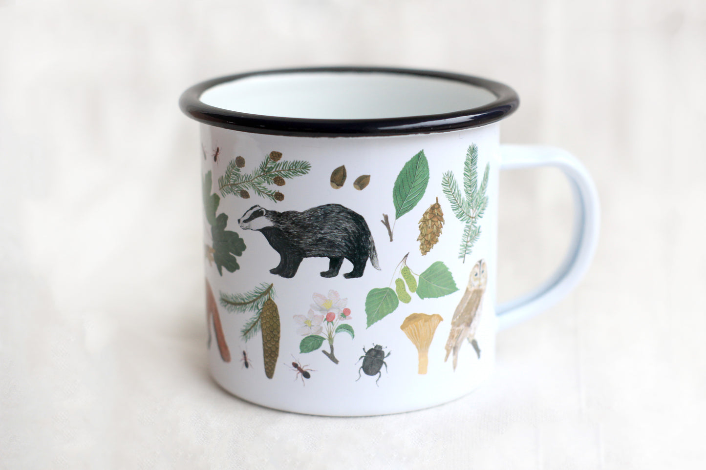 Emaille-Tasse "Wald"