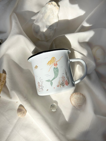 Emaille -Tasse "Meerjungfrauen"