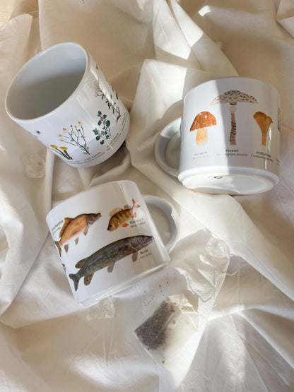 3er Set XL Tassen "Flora und Fauna"