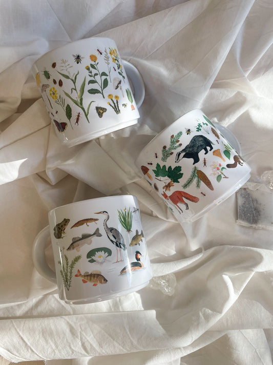 3er Set XL Tassen "In die Natur"