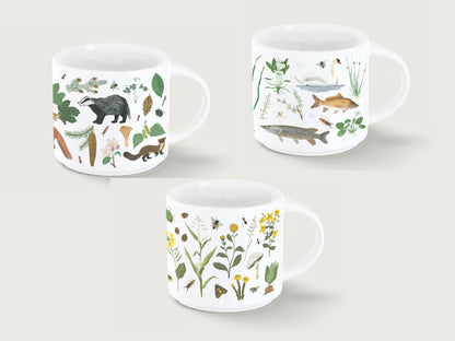 3er Set XL Tassen "In die Natur"