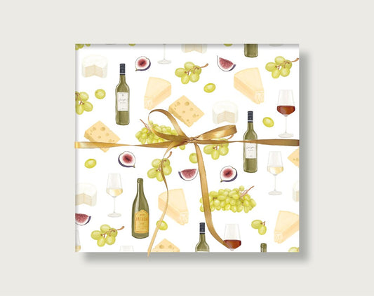 Geschenkpapier "Wein und Käse"