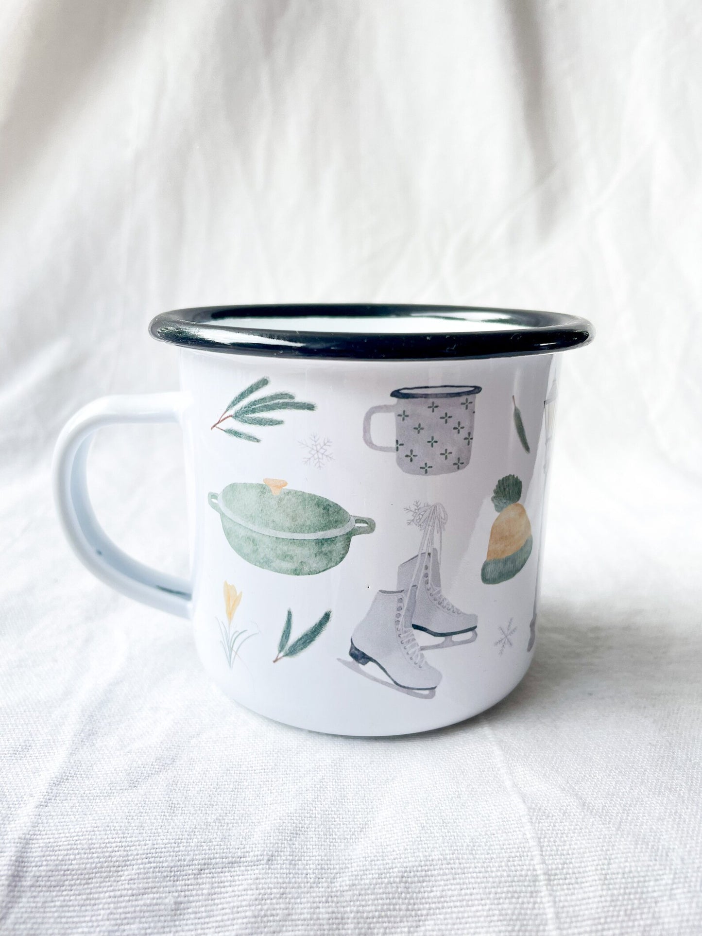 Emaille Tasse "Winter"