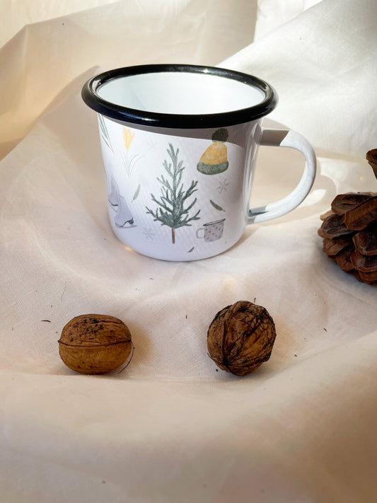 Emaille Tasse "Winter"