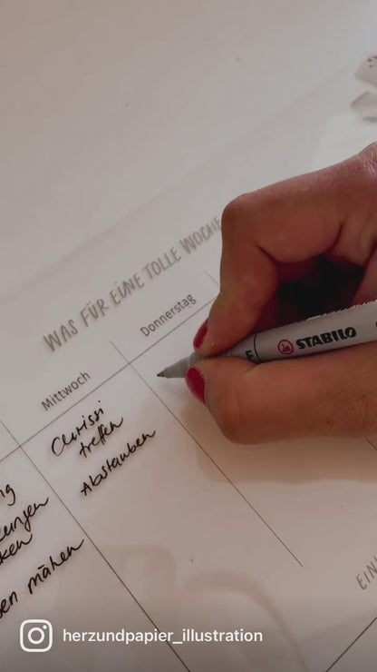 Wochenplan (ca. A3 groß)